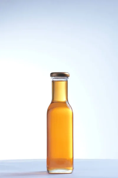 Vertical Shot Honey Glass Bottle White Background — Stock Photo, Image