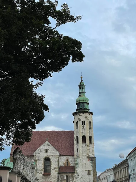 Вертикальний Знімок Церкви Святого Андрія Краків Польща — стокове фото