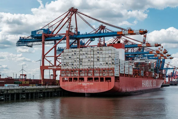 Hamburg Deutschland August 2021 Das Große Containerschiff Cap San Maleas — Stockfoto