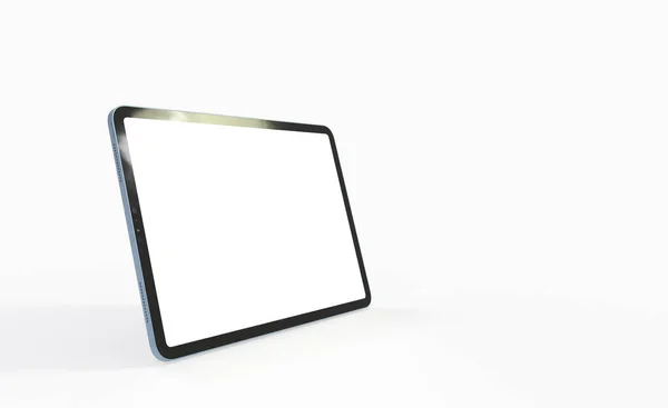 Rendu Une Tablette Avec Espace Copie Isolé Sur Fond Blanc — Photo