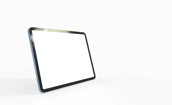 Een Weergave Van Een Tablet Met Kopieerruimte Geïsoleerd Witte Achtergrond — Stockfoto