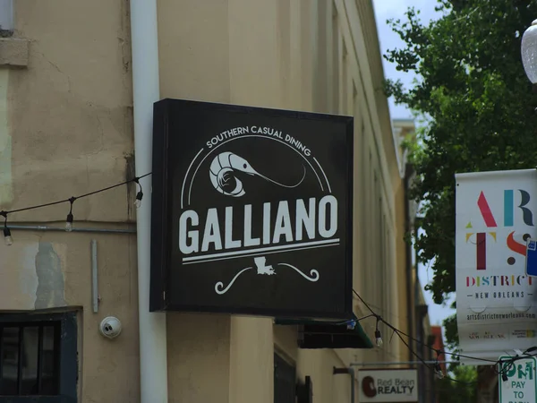 Nowe Orleany Zjednoczone Państwa Maja 2021 Galliano Restaurant Sign Traditional — Zdjęcie stockowe