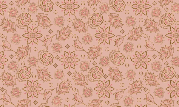 Seamless Monochrome Pattern Various Flowers Beige Color — Stock Photo, Image