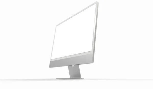 Rendering Monitor Computer Con Spazio Copia Sfondo Bianco — Foto Stock