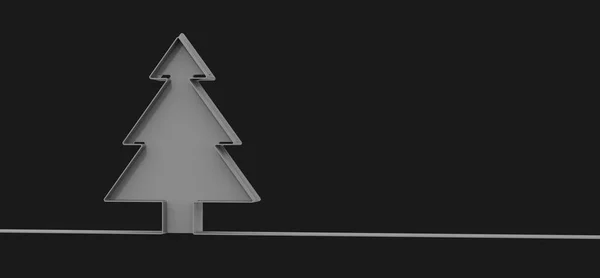 Una Representación Una Tarjeta Navidad Con Árbol Gris Sobre Fondo — Foto de Stock