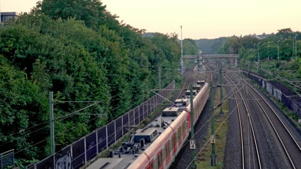 Vías Férreas Ciudad — Vídeo de stock