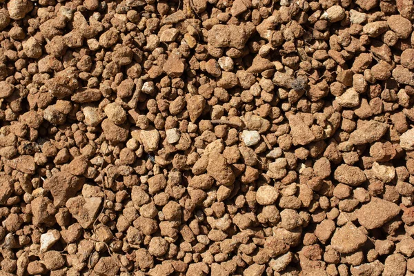 Eine Nahaufnahme Des Mit Kieselsteinen Unterschiedlicher Größe Bedeckten Bodens Einem — Stockfoto