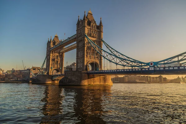 Histórica Tower Bridge Durante Pôr Sol Thronton Reino Unido — Fotografia de Stock