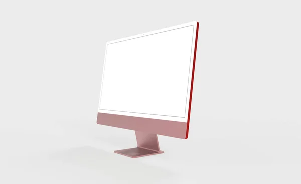 Rendering Monitor Computer Con Spazio Copia Isolato Sfondo Bianco — Foto Stock