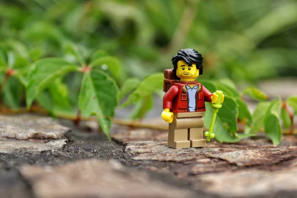 Greenville Spojené Státy Srpna 2021 Detailní Záběr Lego Minifigury Pěšího — Stock fotografie