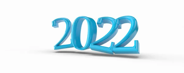 Rendu Année Bleue 2022 Isolé Sur Fond Blanc — Photo