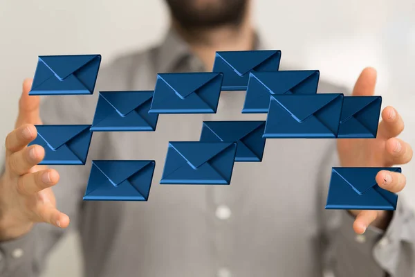 Rendu Une Communication Réseau Avec Symbole Mail — Photo