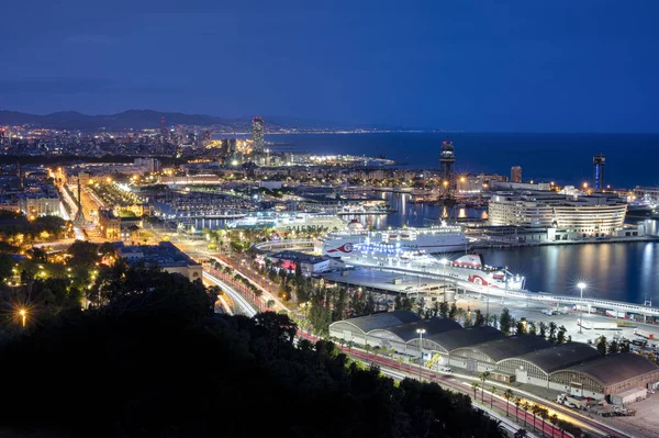 Barcelona Spanje Jul 2021 Een Luchtfoto Van Het Machtige Stadsgezicht — Stockfoto