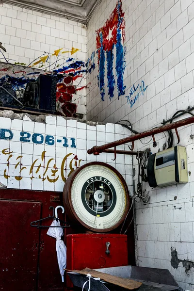 Cuba Maio 2021 Uma Foto Vertical Interior Talho Central Havana — Fotografia de Stock