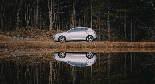 Koper Eslovenia 2021 Primer Plano Coche Alfa Romeo Mito Conduciendo —  Fotos de Stock