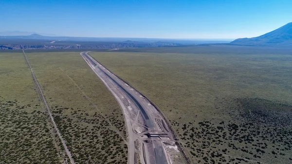 Luftaufnahme Einer Baustelle Mit Einer Neuen Brücke Argentinien — Stockfoto