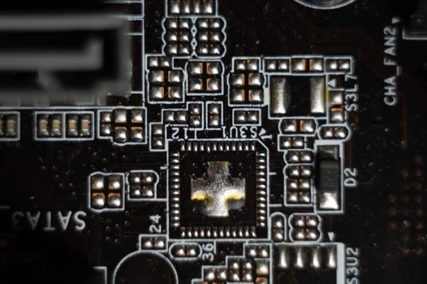 Details Mobo Main Printed Circuit Board — Stock Photo, Image