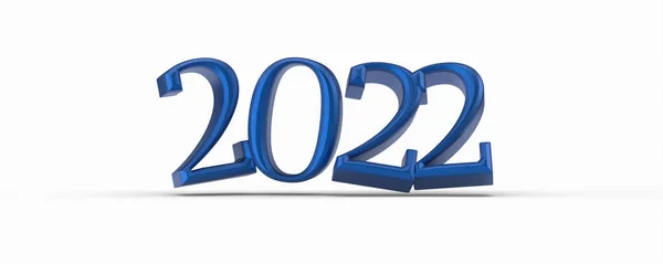 Eine Darstellung Des Blauen Jahres 2022 Isoliert Auf Weißem Hintergrund — Stockfoto