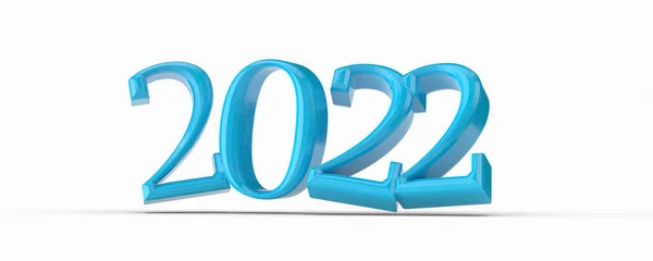 Μια Τρισδιάστατη Απεικόνιση Του Μπλε Έτους 2022 Που Απομονώνεται Λευκό — Φωτογραφία Αρχείου