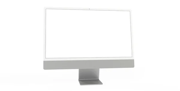 Een Weergave Van Een Computer Monitor Met Kopieerruimte Geïsoleerd Witte — Stockfoto