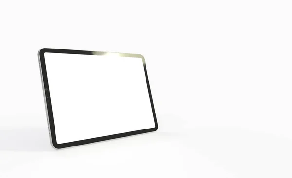 Uma Renderização Tablet Com Espaço Cópia Isolado Fundo Branco — Fotografia de Stock