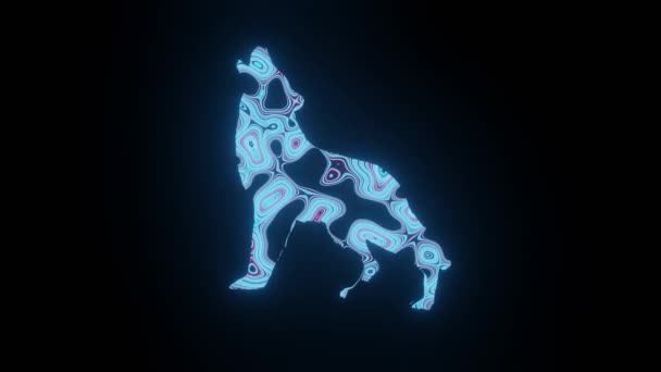 アブストラクトオオカミのサイン アニメーションデザインコンセプト — ストック動画