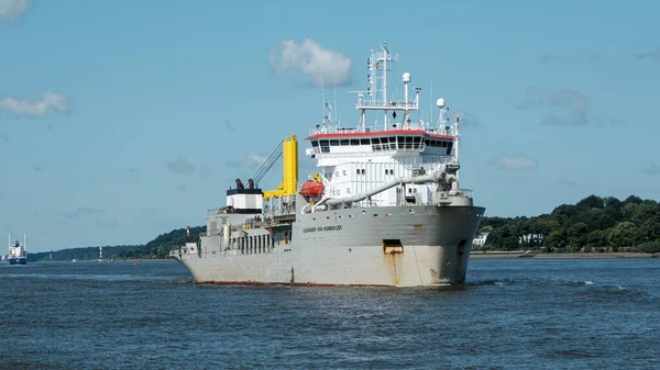 Hamburg Tyskland Aug 2021 Den Avslutande Sugmudderverk Havet Väg Till — Stockfoto