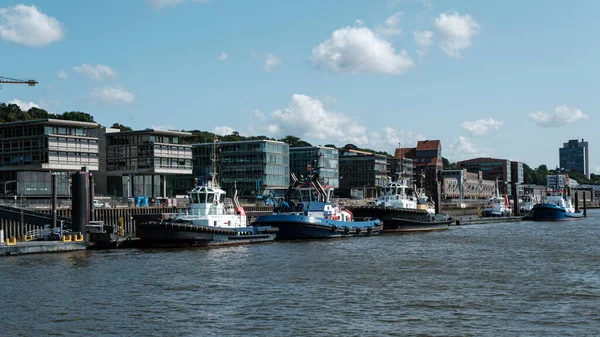 Hamburg Deutschland August 2021 Die Schlepper Hamburger Hafen Bei Sonnenschein — Stockfoto