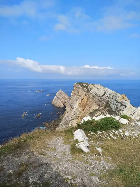 Вертикальний Постріл Скелі Біля Моря — стокове фото