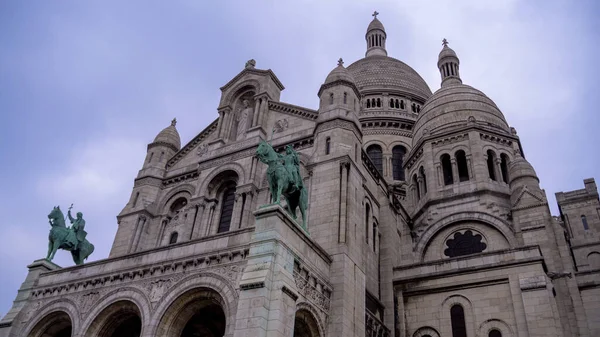 Párizs Szent Szívének Bazilikája Egy Felhős Napon — Stock Fotó