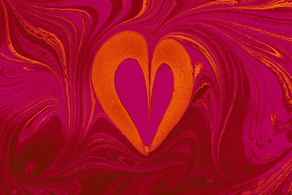 Абстрактная Иллюстрация Многоцветной Красной Картины Форме Сердца — стоковое фото