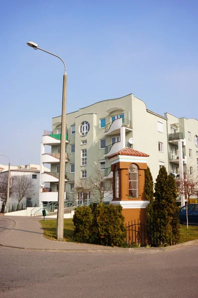 Poznan Polonia Marzo 2015 Edificio Apartamentos Con Balcones Distrito Stare —  Fotos de Stock