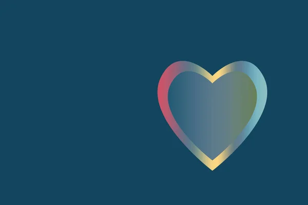 Uma Ilustração Abstrata Coração Com Sombra Multicolorida Sobre Fundo Azul — Fotografia de Stock