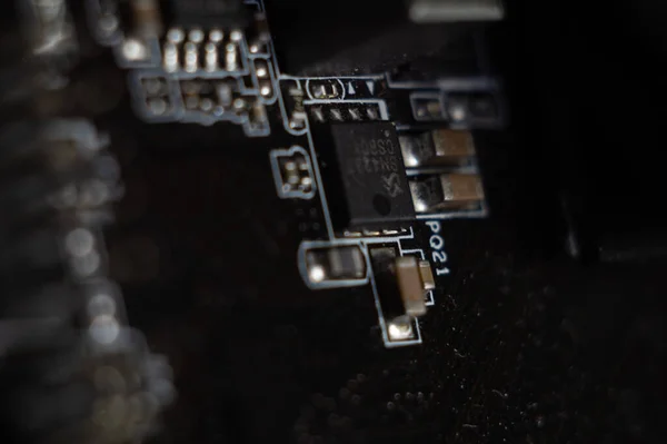 Close Detalhes Microchip — Fotografia de Stock