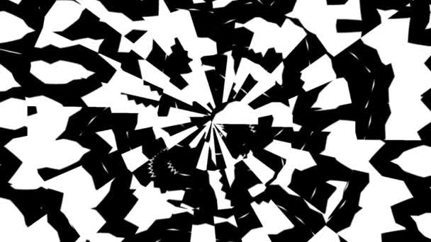 Чёрно Белое Гипнотическое Абстрактное Движение — стоковое видео