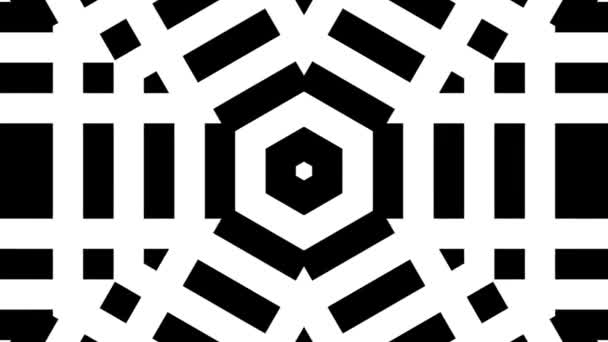Black White Circular Geometric Motif — Stock Video