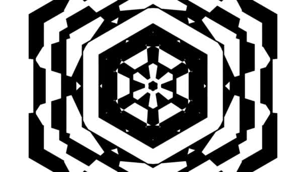 Zwart Wit Hipnotische Abstracte Beweging — Stockvideo