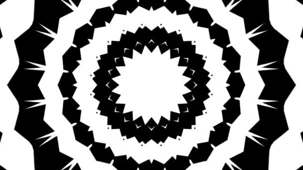 Motivo Geometrico Circolare Bianco Nero — Video Stock