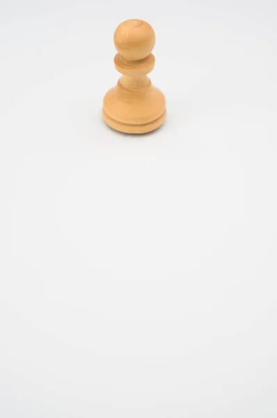 Vertical Shot White Chess Pieces Isolated White Background Copy Space — Stock Photo, Image