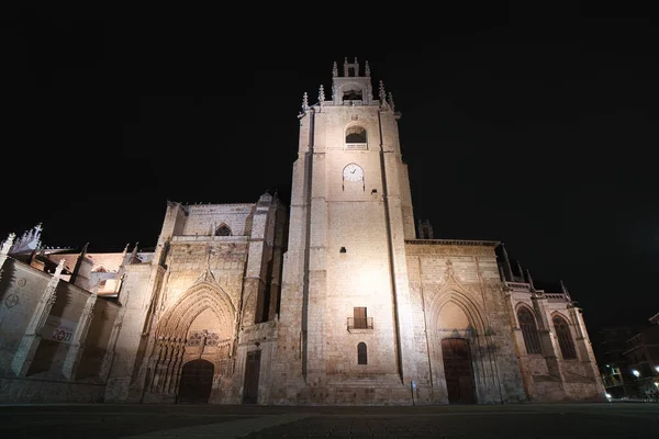 Palencia Katedrális Catedral Palencia Castille Leon Spanyolország Fényképezés Alkonyatkor — Stock Fotó