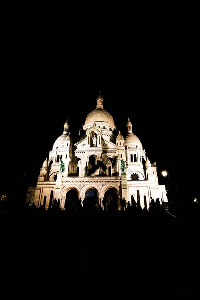 Paris France Août 2021 Basilique Sacré Cœur Nuit Paris France — Photo