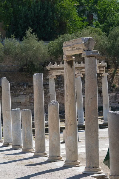 Levninger Den Romerske Agora Athen Hellas – stockfoto
