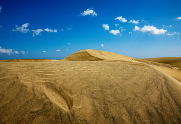 Naturskön Bild Sanddyner Öken Den Blå Himlen — Stockfoto