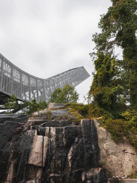 Pintoresco Plano Del Museo Esquí Holmenkollen Oslo Noruega Con Clima — Foto de Stock