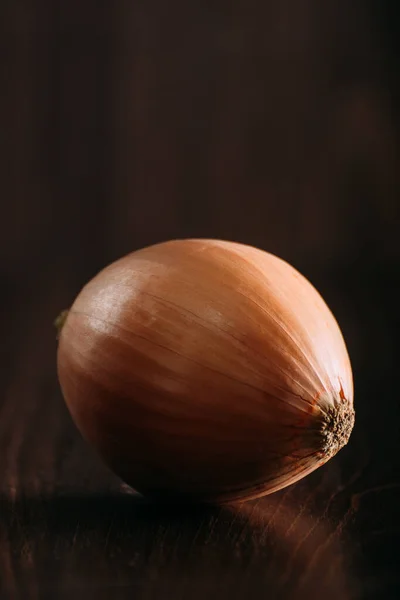 Houten Tafel Donkere Achtergrond — Stockfoto