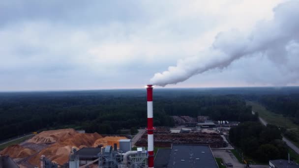 Usine Industrielle Fumée Cheminée Pollution — Video