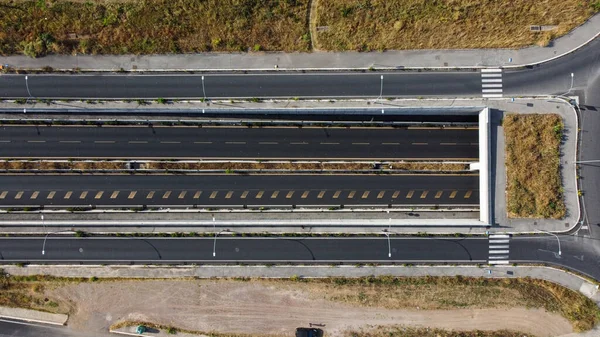 Rome 2021 Aerial View Suburban Street Crossed Cars Trucks Note — Stock Photo, Image