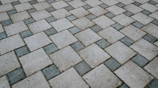 Trottoir Sale Gris Pavé Dans Rue — Photo