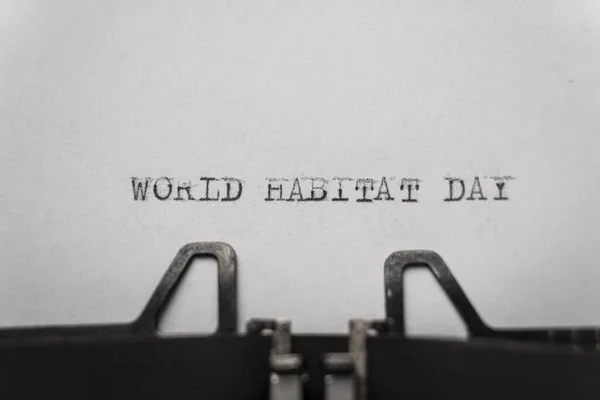 Dünya Habitat Günü Daktilo Klasiğine Kelimeler Yazdı — Stok fotoğraf