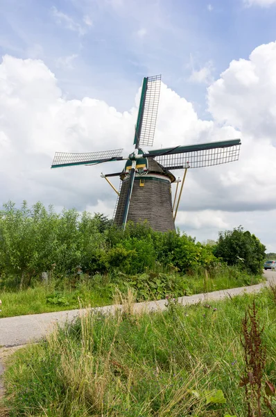 Eine Alte Windmühle Auf Dem Feld Der Straße Prinsenmolenpark Niederlande — Stockfoto